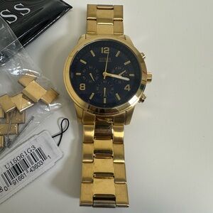 GUESS Gold and Blue Mens Watch